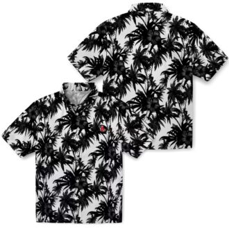 MLB Boston Red Sox Black & White Palm Hawaiian Shirt for Summer & Beach Days