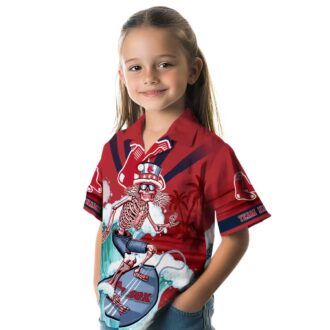 MLB Boston Red Sox Custom Surfing Skeleton Hawaiian Shirt - Perfect for Summer, Beach and Fans