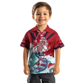 MLB Boston Red Sox Custom Surfing Skeleton Hawaiian Shirt - Perfect for Summer, Beach and Fans