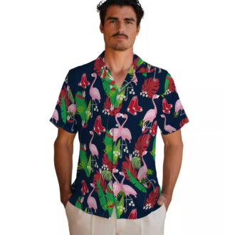 MLB Boston Red Sox Flamingo Foliage Hawaiian Shirt - Red & Green Tropical Shirt for Baseball Fans
