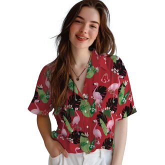 MLB Boston Red Sox Flamingo Leaf Hawaiian Shirt - Tropical Summer Beachwear