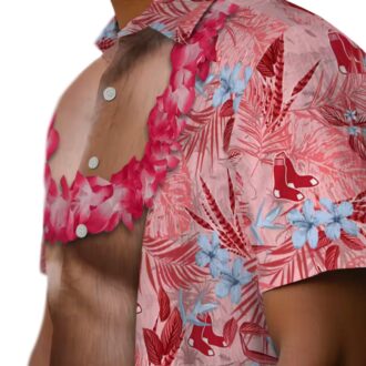 MLB Boston Red Sox Hawaiian Shirt - Red Illusion Tropical Beachwear for Fans in USA