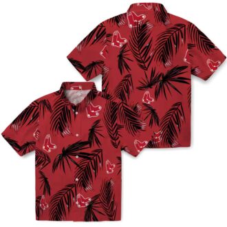 MLB Boston Red Sox Palm Leaf Hawaiian Shirt - Tropical Summer Baseball Shirt
