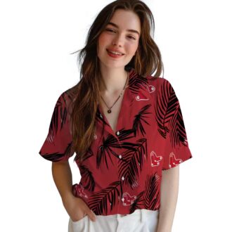 MLB Boston Red Sox Palm Leaf Hawaiian Shirt - Tropical Summer Baseball Shirt