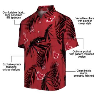 MLB Boston Red Sox Palm Leaf Hawaiian Shirt - Tropical Summer Baseball Shirt