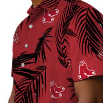 MLB Boston Red Sox Palm Leaf Hawaiian Shirt - Tropical Summer Baseball Shirt