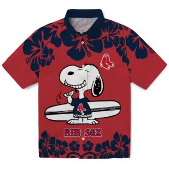 MLB Boston Red Sox Snoopy Hawaiian Shirt - Red White Tropical Beach Outfit
