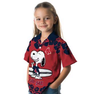 MLB Boston Red Sox Snoopy Hawaiian Shirt - Red White Tropical Beach Outfit