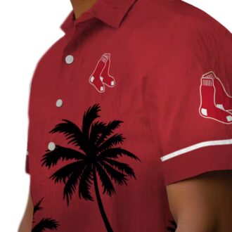 MLB Boston Red Sox Sunset Hawaiian Shirt - Red & Black Beach Shirt for Summer Fans