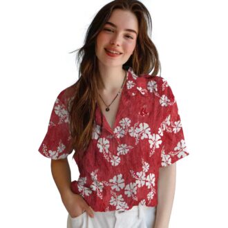 MLB Boston Red Sox Tropical Clusters Hawaiian Shirt - Red Hibiscus Summer Style