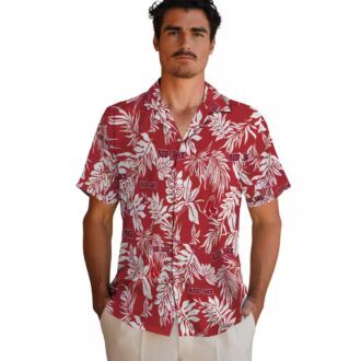 MLB Boston Red Sox Tropical Leaf Hawaiian Shirt - Red & White Summer Gear