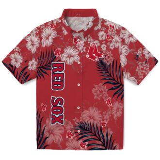 Official Boston Red Sox Hibiscus Print Hawaiian Shirt - MLB Team Summer Apparel