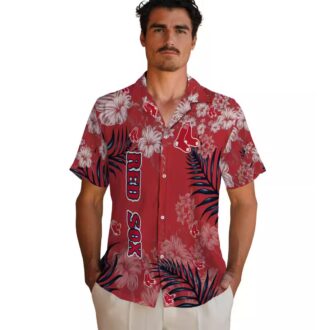 Official Boston Red Sox Hibiscus Print Hawaiian Shirt - MLB Team Summer Apparel