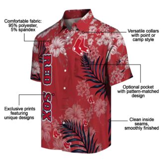 Official Boston Red Sox Hibiscus Print Hawaiian Shirt - MLB Team Summer Apparel