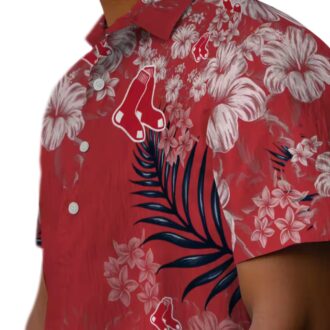 Official Boston Red Sox Hibiscus Print Hawaiian Shirt - MLB Team Summer Apparel