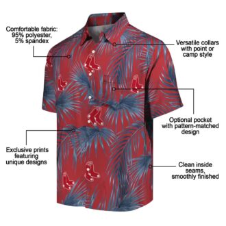 Official Boston Red Sox Leafy Palms Hawaiian Shirt - MLB Summer Casual Shirt