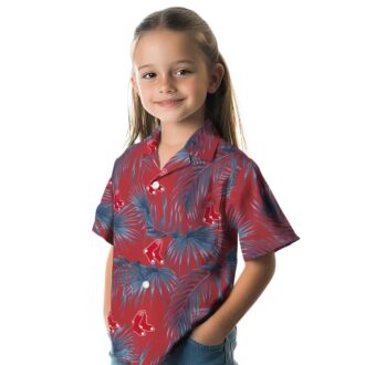 Official Boston Red Sox Leafy Palms Hawaiian Shirt - MLB Summer Casual Shirt