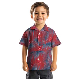 Official Boston Red Sox Leafy Palms Hawaiian Shirt - MLB Summer Casual Shirt