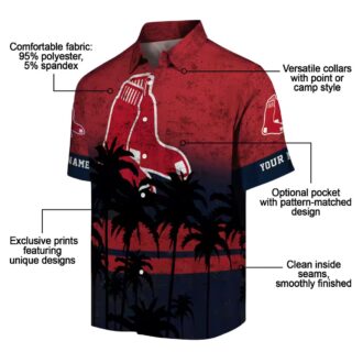 Personalized Boston Red Sox Sunset Hawaiian Shirt - MLB Tropical Red & Black Design for Summer Fans