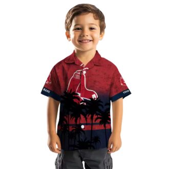 Personalized Boston Red Sox Sunset Hawaiian Shirt - MLB Tropical Red & Black Design for Summer Fans
