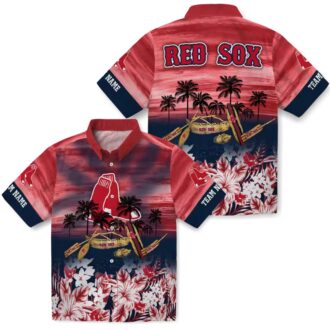 Tropical Canoe Red Boston Red Sox Hawaiian Shirt - Personalized MLB Fan Apparel for Summer