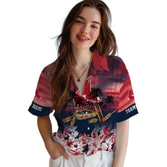 Tropical Canoe Red Boston Red Sox Hawaiian Shirt - Personalized MLB Fan Apparel for Summer