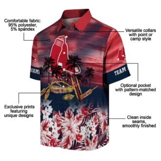 Tropical Canoe Red Boston Red Sox Hawaiian Shirt - Personalized MLB Fan Apparel for Summer