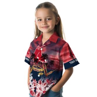 Tropical Canoe Red Boston Red Sox Hawaiian Shirt - Personalized MLB Fan Apparel for Summer