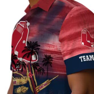 Tropical Canoe Red Boston Red Sox Hawaiian Shirt - Personalized MLB Fan Apparel for Summer