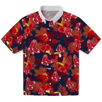 Unique Boston Red Sox Tropical Hawaiian Shirt - Floral Toucan Design for MLB Baseball Fans