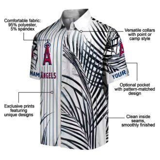 Blue Black White Los Angeles Angels Hawaiian Shirt - Palm Stripes Edition for Fans
