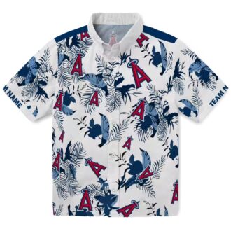 Custom Los Angeles Angels Hawaiian Shirt - Botanical Blue White Shirt for MLB Fans & Summer