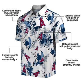 Custom Los Angeles Angels Hawaiian Shirt - Botanical Blue White Shirt for MLB Fans & Summer