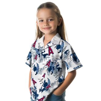 Custom Los Angeles Angels Hawaiian Shirt - Botanical Blue White Shirt for MLB Fans & Summer