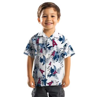 Custom Los Angeles Angels Hawaiian Shirt - Botanical Blue White Shirt for MLB Fans & Summer