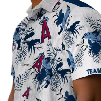 Custom Los Angeles Angels Hawaiian Shirt - Botanical Blue White Shirt for MLB Fans & Summer
