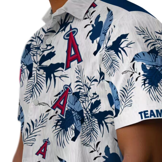 Custom Los Angeles Angels Hawaiian Shirt - Botanical Blue White Shirt for MLB Fans & Summer