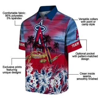 Custom Los Angeles Angels Hawaiian Shirt - Tropical Canoe Blue for Men’s Summer