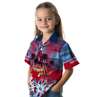 Custom Los Angeles Angels Hawaiian Shirt - Tropical Canoe Blue for Men’s Summer