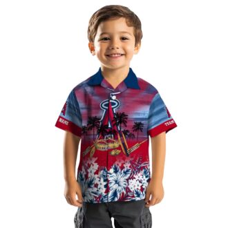 Custom Los Angeles Angels Hawaiian Shirt - Tropical Canoe Blue for Men’s Summer