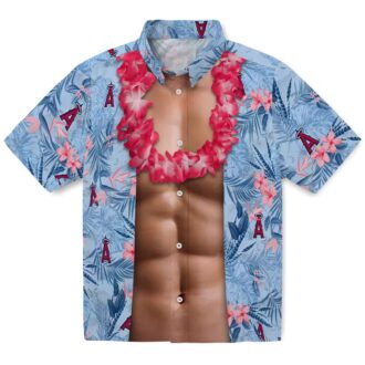 Limited Edition Los Angeles Angels Blue Hawaiian Shirt - Chest Illusion Design for Summer Fun
