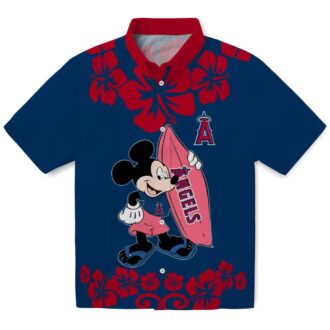 Limited Edition Los Angeles Angels Surfing Mickey Hawaiian Shirt - Summer Beach Style