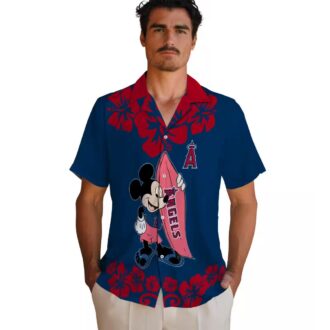 Limited Edition Los Angeles Angels Surfing Mickey Hawaiian Shirt - Summer Beach Style