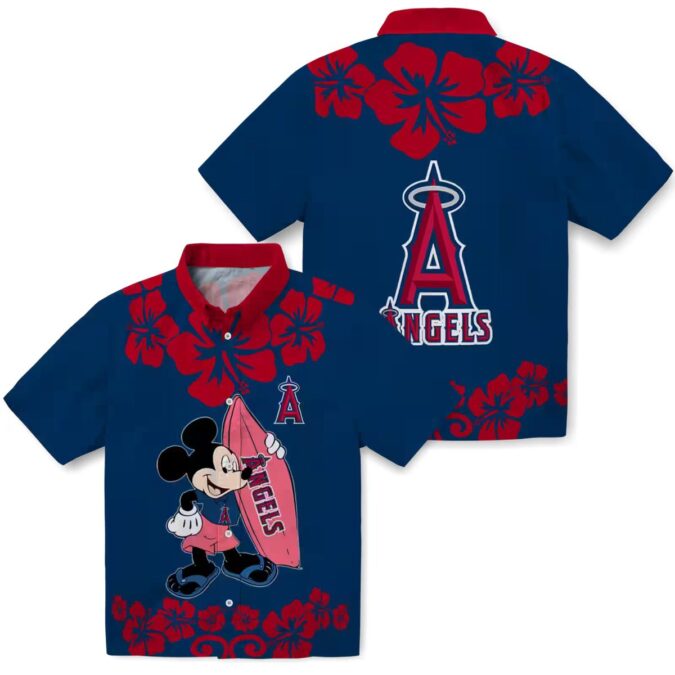Limited Edition Los Angeles Angels Surfing Mickey Hawaiian Shirt - Summer Beach Style