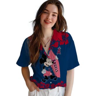 Limited Edition Los Angeles Angels Surfing Mickey Hawaiian Shirt - Summer Beach Style