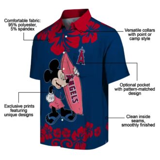 Limited Edition Los Angeles Angels Surfing Mickey Hawaiian Shirt - Summer Beach Style