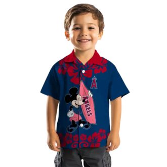 Limited Edition Los Angeles Angels Surfing Mickey Hawaiian Shirt - Summer Beach Style