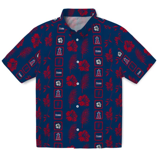 Los Angeles Angels Blue Floral Hawaiian Shirt - Tropical Fan Shirt for Summer