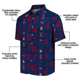 Los Angeles Angels Blue Floral Hawaiian Shirt - Tropical Fan Shirt for Summer