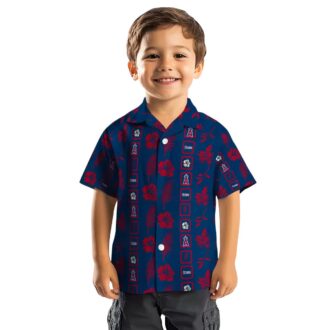Los Angeles Angels Blue Floral Hawaiian Shirt - Tropical Fan Shirt for Summer